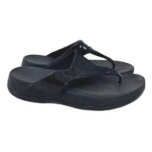 Fitflops Black Sequin Sandals size 9